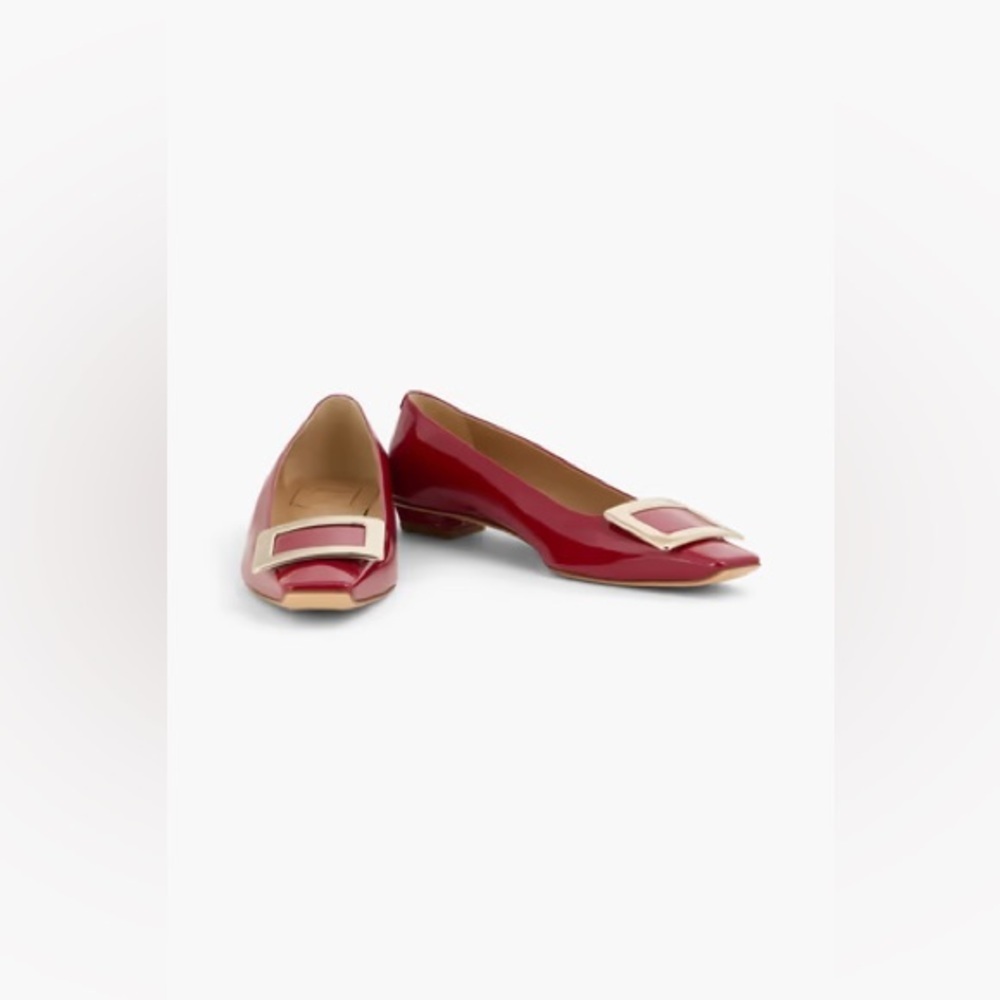 Authentic Roger Vivier Belle Vivier buckle patent leather ballet flats size 39
